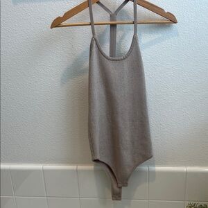 Wayf Tan Sleeveless Bodysuit